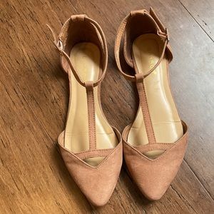 Bamboo ankle strap D’Orsay flat